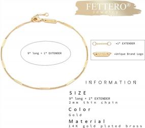 img 2 attached to Add A Touch Of Boho Charm To Your Summer Wardrobe With Fettero Chain Anklet Gold Satellite Bead Foot Jewelry