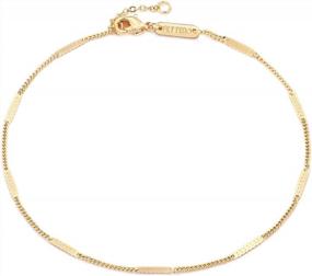 img 4 attached to Add A Touch Of Boho Charm To Your Summer Wardrobe With Fettero Chain Anklet Gold Satellite Bead Foot Jewelry