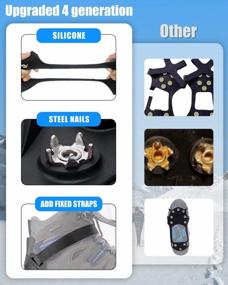 img 2 attached to 11 Spikes Crampons, Upgraded Version Stainless Steel Anti-Slip, Ice Cleats Grips For Hiking Shoes And Boots, Hiking Fishing Walking Mountaineering
