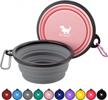 2-pack collapsible dog bowls: portable water & feeding dishes for travel, camping, walking - bpa free logo
