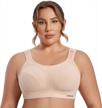 syrokan women's high impact sports bra front adjustable straps plus size non-padded wireless bounce control workout bra logo