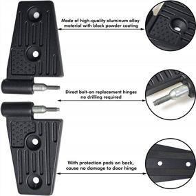 img 3 attached to Door Hinge Kit For Jeep Wrangler Unlimited Rubicon Sahara Sports Accessories 2007-2018 JK JKU 4-Door - Heavy Duty Aluminum Alloy - 8 Piece Black - BESTAOO