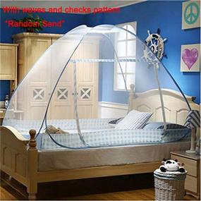 img 3 attached to Foldable Mosquito Net Tent Canopy For Bedroom Decor - CdyBox (Blue, 1.2X2.0M)