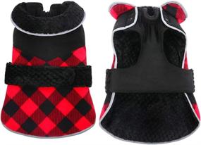 img 3 attached to 🐶 Kuoser British Style Plaid Fleece Dog Winter Coat - Warm Christmas Clothes, Reflective Reversible Cold Weather Dog Jacket - Windproof & Cozy Dog Vest for Small Medium Large Dogs