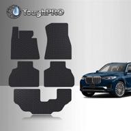 🔴 toughpro all weather heavy duty black rubber floor mats set for bmw x7 2nd row bench (made in the usa) - 2019/2023 compatible (1st + 2nd + 3rd row) logo