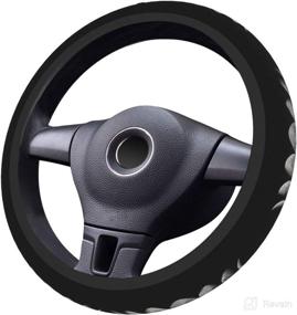 img 1 attached to 🌙 XTing Phases of The Moon Steering Wheel Cover - Anti-Slip Universal 15 Inch Auto Protector | Durable & Fits Most Cars