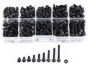 img 4 attached to 280 Piece Grade 12.9 Alloy Steel M3 Hex Socket Cover Head Bolt Screw Nut Assortment Kit with Storage Box - Includes Lengths 4mm, 5mm, 6mm, 8mm, 10mm, 12mm, 16mm, 20mm, and 25mm