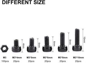 img 3 attached to 280 Piece Grade 12.9 Alloy Steel M3 Hex Socket Cover Head Bolt Screw Nut Assortment Kit with Storage Box - Includes Lengths 4mm, 5mm, 6mm, 8mm, 10mm, 12mm, 16mm, 20mm, and 25mm
