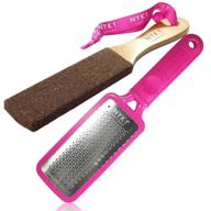 nyk1 pink megafile foot file pedicure rasp - the original with curved smoothie super sharp extra large microfiles skin grater for removing calloused, dry, rough dead skin in seconds (add-on item) logo