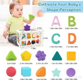 img 1 attached to 🧩 Montessori Toys for 1 Year Old - MOZYJIGAO Upgrade Baby Shape Sorter Toys with Elastic Bands for Sensory Shape Building Blocks - Fine Motor Skills Development - Toddler Toys Age 2 - Baby Toys for 18+ Months - Gifts for Boys and Girls