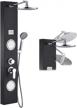 🚿 rovogo stainless steel rainfall shower panel tower system: ultimate shower experience with overhead shower, body massage sprays, handheld, and temperature display, black logo