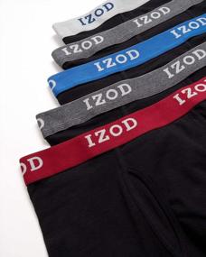 img 3 attached to Get Comfortable With IZOD'S Cotton Stretch Boxer Briefs - 5 Pack With Functional Fly For Men