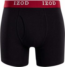 img 2 attached to Get Comfortable With IZOD'S Cotton Stretch Boxer Briefs - 5 Pack With Functional Fly For Men