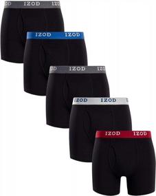 img 4 attached to Get Comfortable With IZOD'S Cotton Stretch Boxer Briefs - 5 Pack With Functional Fly For Men