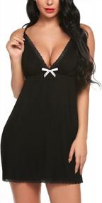 img 3 attached to Women'S Lingerie Chemise Sleepwear Full Slip Babydoll Teddy Nightgown