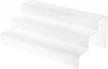 plymor frosted acrylic 3-step solid back display stairs, 6" h x 16" w x 9.5" d logo