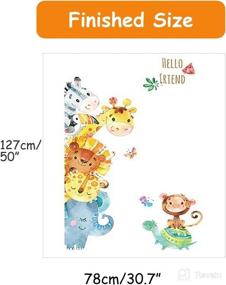 img 3 attached to 🦁 HILUCK Wall Door Stickers Decals Decoration: Cartoon Cute Animals Tree, Giraffe, Horse, Lion, Elephant, Turtle, Monkey, Deer. Jungle Safari Woodland. Removable For Children Boy Girl Kids Baby Bedroom Wardrobe. Nursery Wall Decor