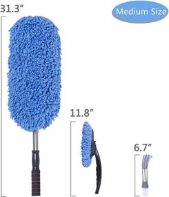 img 3 attached to Loyakuu Microfiber Car Duster (3 Pack) - Scratch-Free Exterior 🚗 & Interior Cleaning - Extendable Handle - Multipurpose Dust Cleaning for Cars