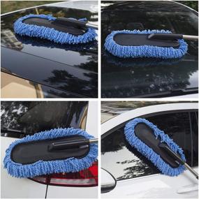 img 1 attached to Loyakuu Microfiber Car Duster (3 Pack) - Scratch-Free Exterior 🚗 & Interior Cleaning - Extendable Handle - Multipurpose Dust Cleaning for Cars