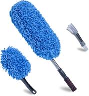 loyakuu microfiber car duster (3 pack) - scratch-free exterior 🚗 & interior cleaning - extendable handle - multipurpose dust cleaning for cars логотип