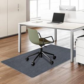 img 4 attached to Premium 1/4" Thick Hardwood Floor Chair Mat - 47"X 35" Dark Gray Office Desk Rug For Home & Office, Ultimate Floor Protection By SALLOUS