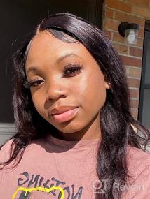 img 5 attached to Body Wave Lace Front Human Hair Wig - Brazilian Virgin Hair 13X4 HD Transparent Lace Front Wig For Black Women With Pre-Plucked Hairline And Baby Hair, 150% Density, 24 Inches By ALLRUN