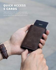 img 3 attached to Стильные винтажные кожаные кошельки: идеальные аксессуары для деловых мужчин с блокирующей технологией для карт, наличности и организации.