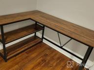 img 1 attached to 🖥️ 51x35.4 inch GreenForest L Shaped Desk: Reversible Walnut Corner Gaming Computer Desk with Storage Shelves for Home Office PC Workstation, Laptop Table review by Ben Duncan