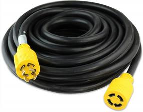img 1 attached to 50 Feet 10 Gauge Heavy Duty L14-30 Generator Power Cord For Up To 7,500W - Leisure Cords 4-Prong 30 Amp Generator Cord (50-Feet)
