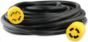 img 2 attached to 50 Feet 10 Gauge Heavy Duty L14-30 Generator Power Cord For Up To 7,500W - Leisure Cords 4-Prong 30 Amp Generator Cord (50-Feet)