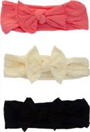 🎀 cute and comfy: little me baby girl headbands, 3-pack! logo