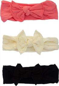 img 4 attached to 🎀 Cute and Comfy: Little Me Baby Girl Headbands, 3-Pack!