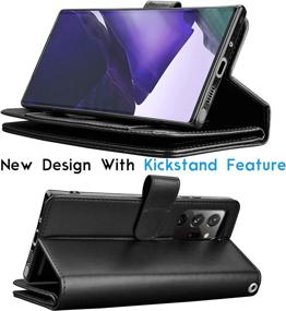 img 1 attached to 📱 Protective Galaxy Note 20 Wallet Case with Card Slots [Black]"