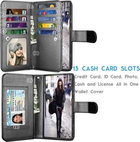 img 3 attached to 📱 Protective Galaxy Note 20 Wallet Case with Card Slots [Black]"