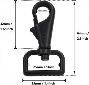 img 3 attached to BIKICOCO 1" Swivel Trigger Tilt & Bump Thumb Knob Bolt Snap Hook Lobster Clasp For Dog Leash Collar, Webbing - Black (10 Pack)