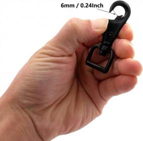 img 1 attached to BIKICOCO 1" Swivel Trigger Tilt & Bump Thumb Knob Bolt Snap Hook Lobster Clasp For Dog Leash Collar, Webbing - Black (10 Pack)