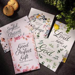 img 2 attached to DiverseBee 20 Inspirational Christian Greeting Cards Of Encouragement With Envelopes And Stickers (5 Floral Designs), Motivational Religious Bible Verse Scripture Note Cards Assortment - 4 X 6 Inches