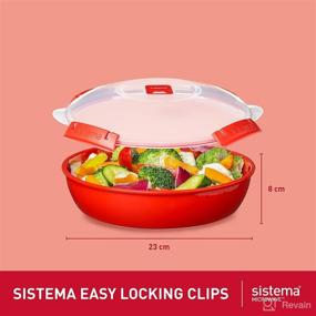 img 3 attached to Sistema Microwave Collection Round Dish, Red, 43.6 Ounce (Single Pack) - Improved SEO