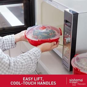 img 1 attached to Sistema Microwave Collection Round Dish, Red, 43.6 Ounce (Single Pack) - Improved SEO