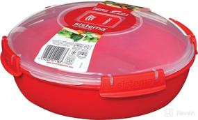 img 4 attached to Sistema Microwave Collection Round Dish, Red, 43.6 Ounce (Single Pack) - Improved SEO