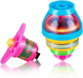 img 1 attached to 15-Pack LED Light Up Flashing UFO Spinning Tops With Gyroscope Novelty Bulk Toys Party Favors - PROLOSO