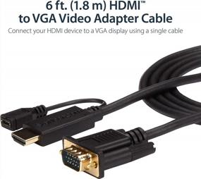 img 2 attached to StarTech.Com HDMI To VGA Cable – 6Ft 2M - 1080P – Active Conversion – HDMI To VGA Adapter Cable For Your VGA Monitor / Display (HD2VGAMM6)
