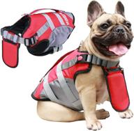 🐾 ichoue french bulldog life jacket dog vest for boating and swimming - frenchie pug english pitbull boston terrier (large, red) логотип