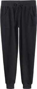 img 4 attached to Women'S Cotton Jersey Pocket Joggers By Weintee
