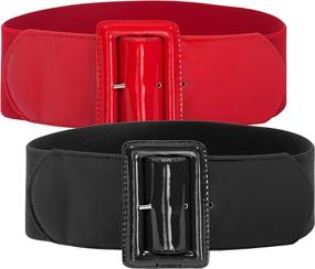 img 4 attached to Women Ladies Elastic Stretch Buckle Women's Accessories ~ Belts