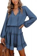 chic and comfortable fall dresses for women: lasuiveur's lantern style mini dress with v-neck and ruffled tiers логотип