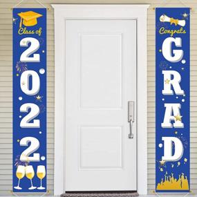 img 4 attached to Make A Bold Statement With Ivenf'S Blue Gold Graduation Porch Sign Set For Class Of 2022