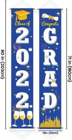 img 3 attached to Make A Bold Statement With Ivenf'S Blue Gold Graduation Porch Sign Set For Class Of 2022
