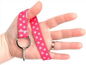 img 2 attached to Buttonsmith Pink Dots Wristlet Key Chain Lanyard - USA-Made Short Length With Flat Key Ring And Clip