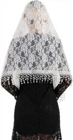 img 2 attached to Women'S Spanish Lace Wrap Mantilla Chapel Veil Head Covering Scarf Church Veil